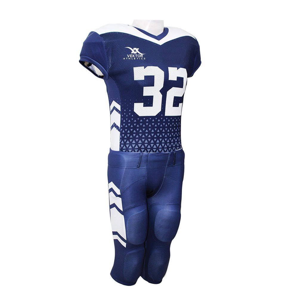 american football uniform manufacturer jersey and pants front view