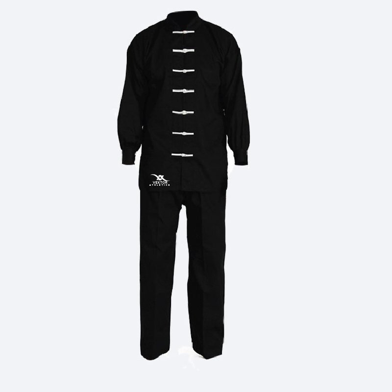 athlete wearing kung fu suit during training